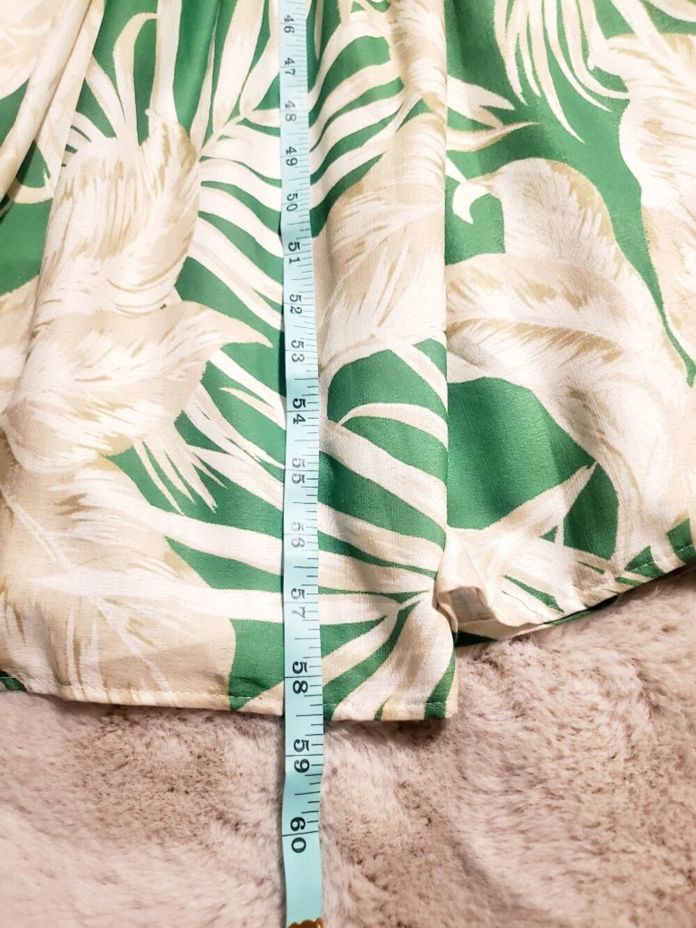 AURA One Shoulder Tropical Maxi Dress Green Palm Print Resort Size M Hawaiian - Picture 7 of 13